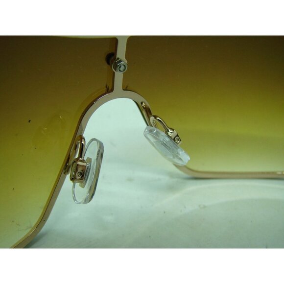 NYS Collection Womens Sunglasses Gold Circle Bling Square Gradient Bronze Lens - Picture 7 of 11